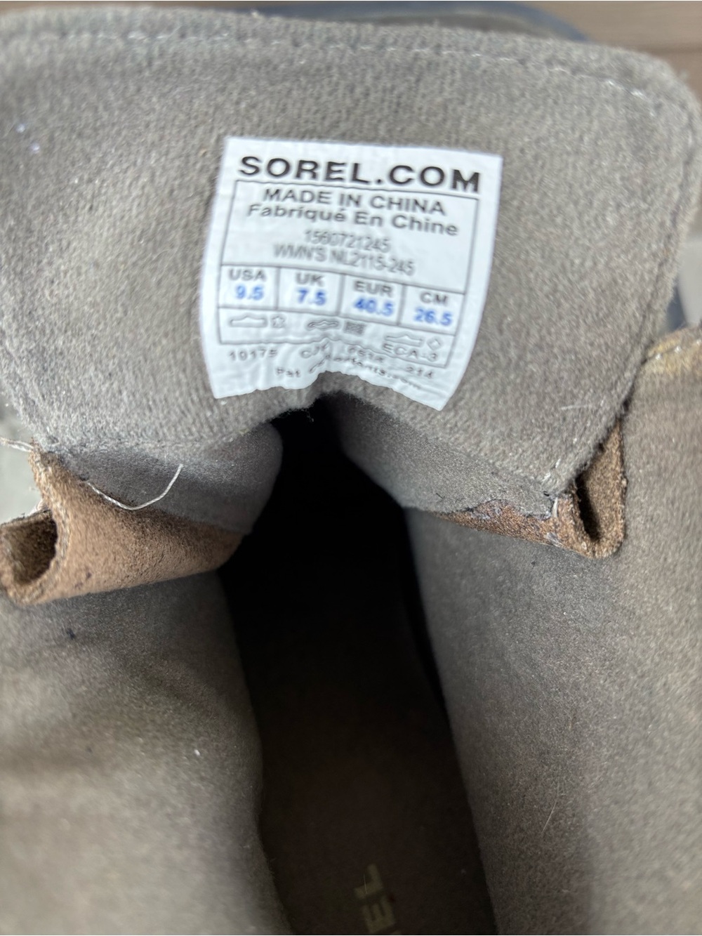 Sorel Women’s Suede Wedge Ankle Boots in Kahki - Picture 3 of 5